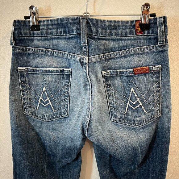 7 FOR ALL MANKIND A POCKET FLARE JEANS 25 x 29 - Picture 2 of 9